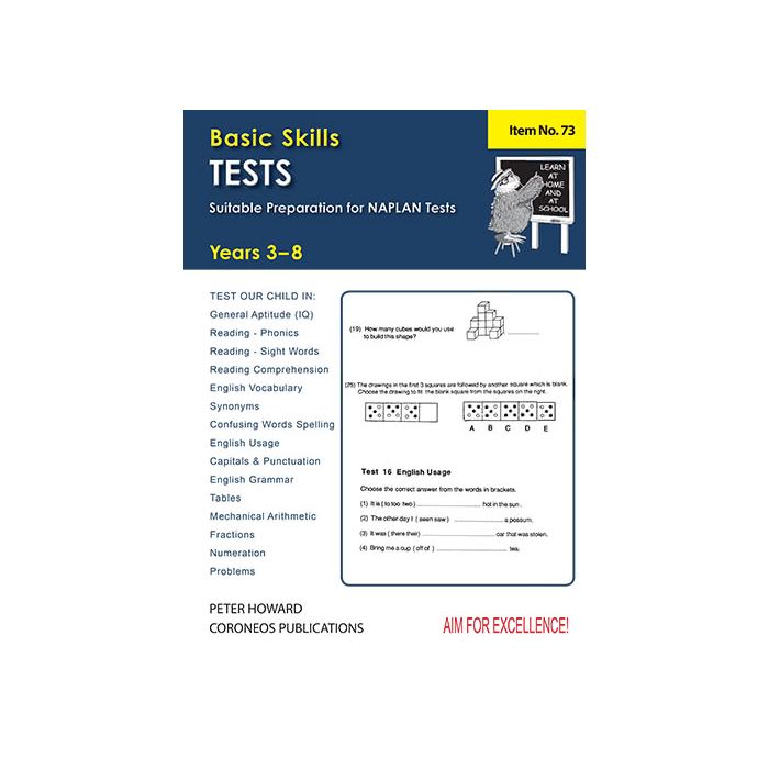 Basic Skills Test Yrs 3-8 Suitable preparation for NAPLAN* Tests (Basic Skills No. 73)