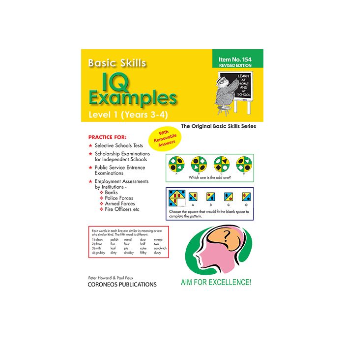 IQ Examples Level 1 Yrs 3 to 4 (Basic Skills No. 154)
