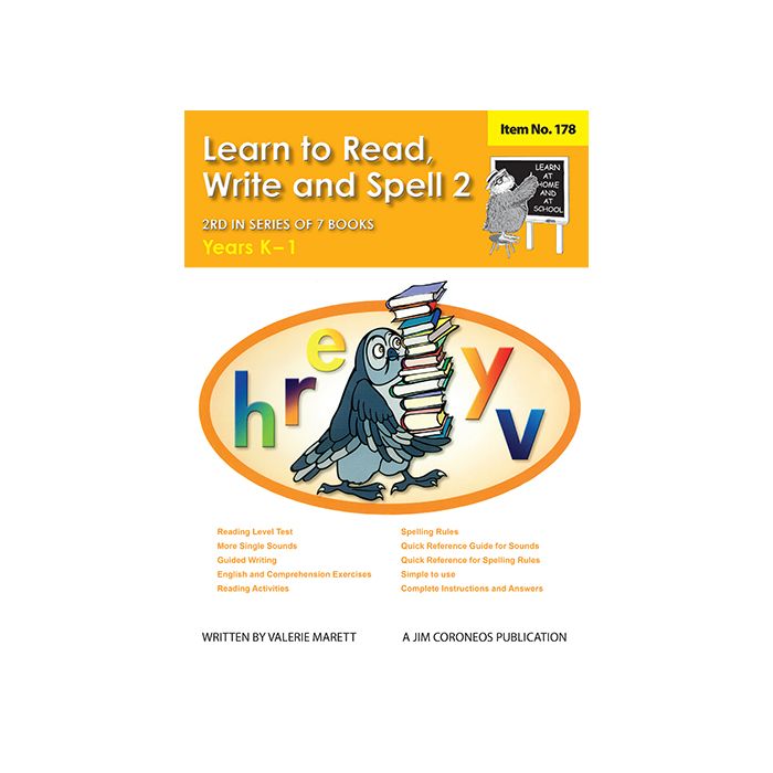 Learn to Read, Write & Spell Book 2 Yrs K to 1 (Item no. 178)