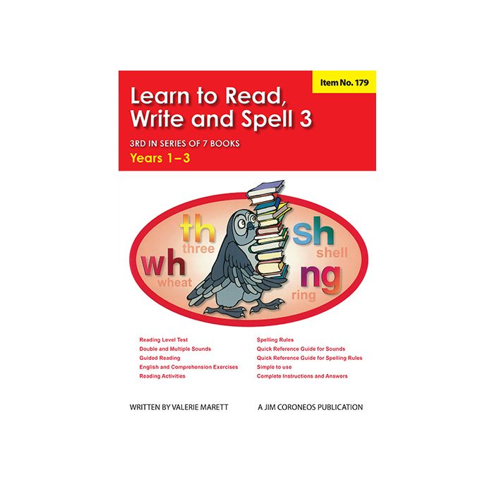 Learn to Read, Write & Spell Book 3 Yrs 1 to 3 (Item no. 179)