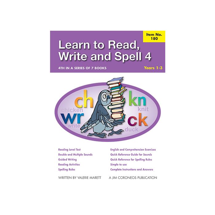 Learn to Read, Write & Spell Book 4 Yrs 1 to 3 (Item no. 180)