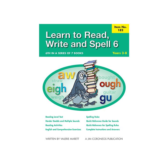 Learn to Read, Write & Spell Book 6 Yrs 3 to 8 (Item no. 182)