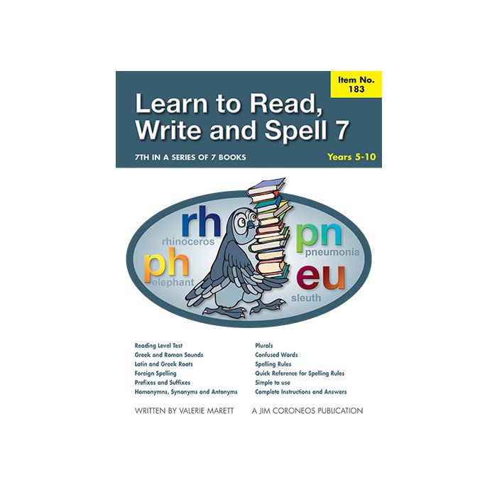 Learn to Read, Write & Spell Book 7 Yrs 5 to 10 (Item no.183)