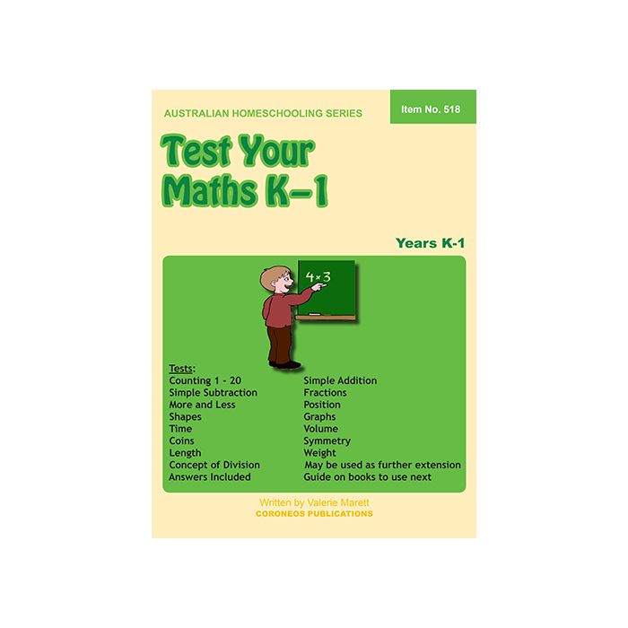 Test Your Maths K to 1 (Item No. 518)