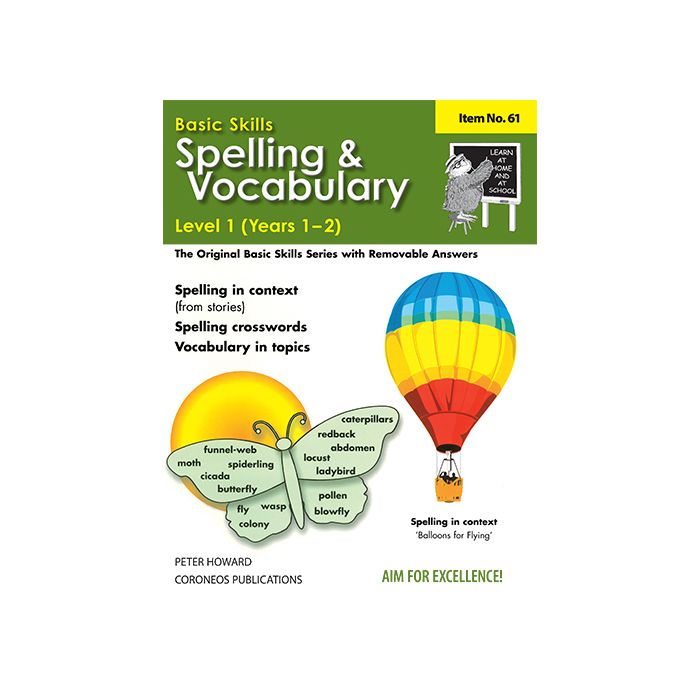 Spelling / Vocabulary Level 1 Yrs 1 - 2 (Basic Skills No. 61)