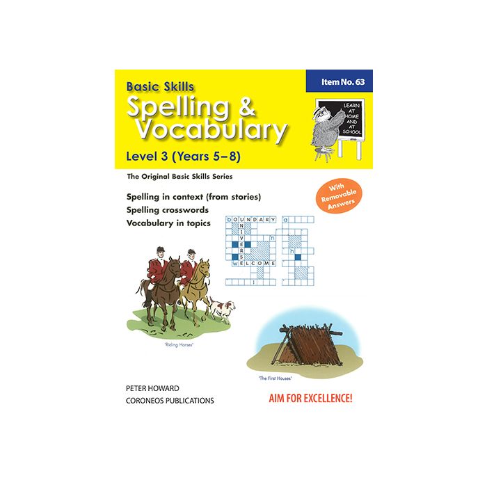 Spelling / Vocabulary Level 3 Yrs 5 - 8 (Basic Skills No. 63)