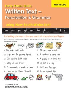 Early Basic Skills 5: Written Text: Punctuation and Grammar using NSW font (No. 270)